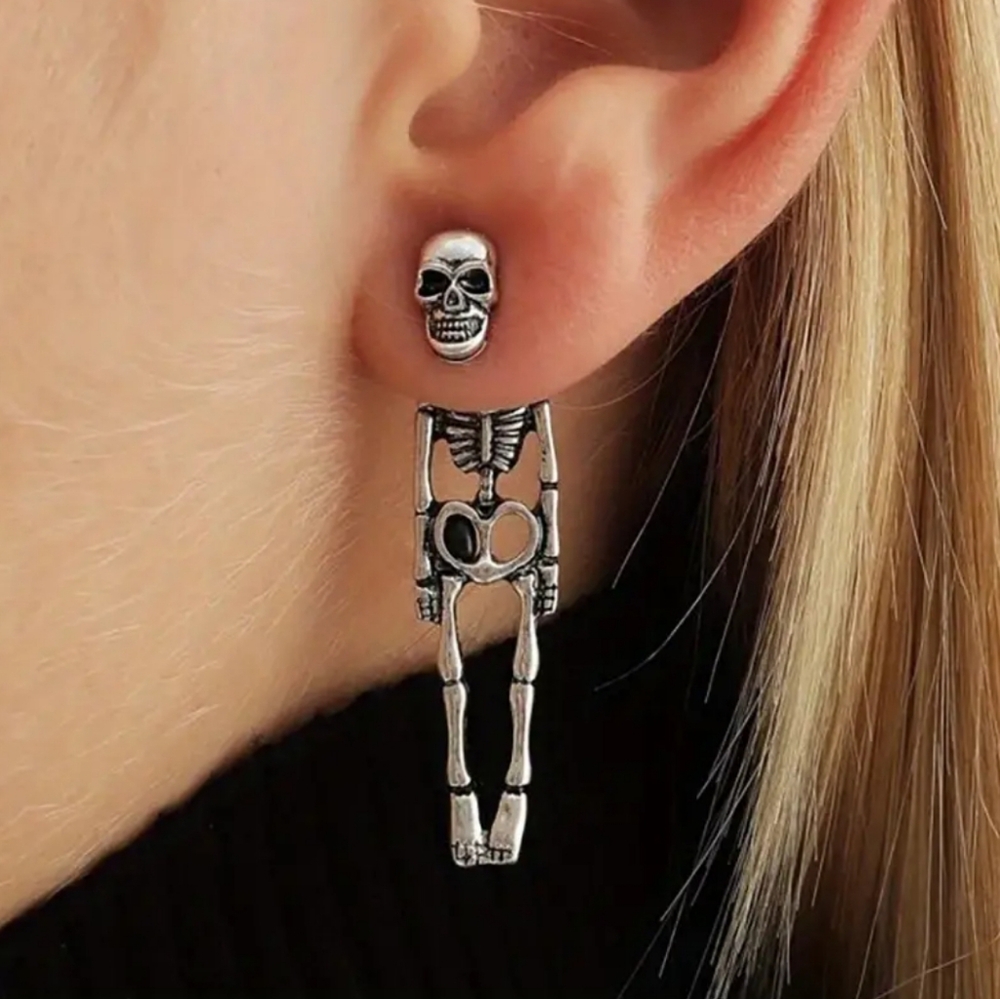 Skeleton Earrings silver